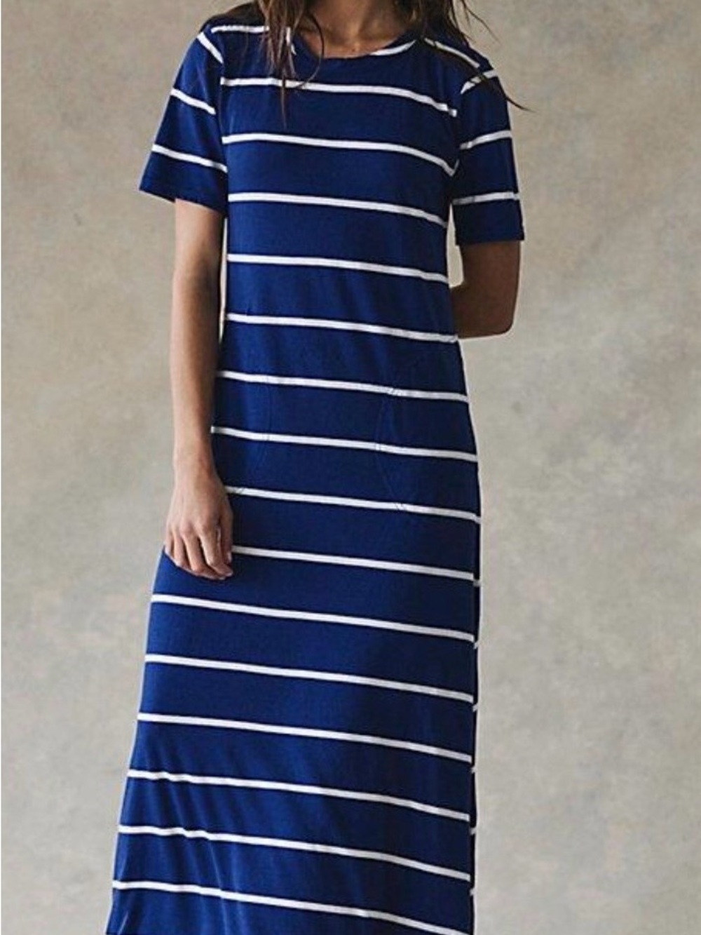 Free People Navy and White Striped Maxi Dress